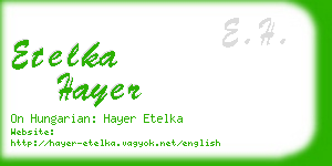 etelka hayer business card